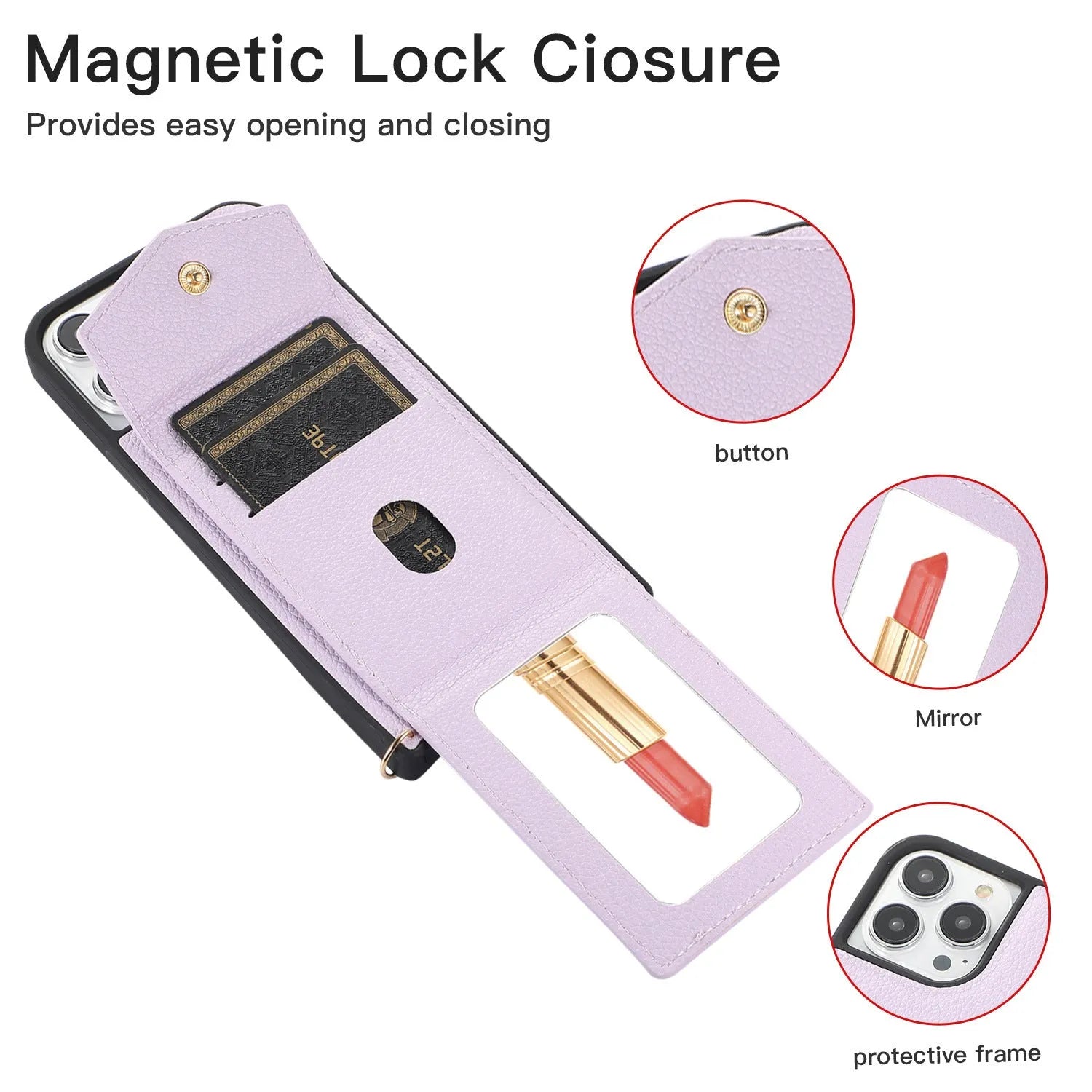 TPU leather iPhone mobile phone case with an inclined straddle and plug-in fishtail design in solid colour.