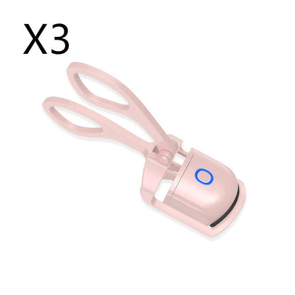 Premium rechargeable heated eyelash curler with dual temperature settings for creating long-lasting, natural-looking curled lashes