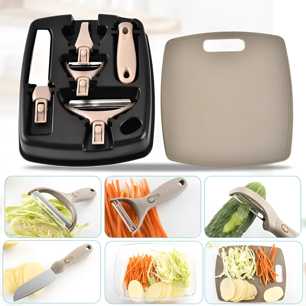 Green stainless steel cutter three-piece set with multi-function planer and disassemblable components