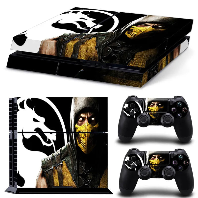 Thin 0.001mm PVC protective film with pattern options for a PS4 game console.
