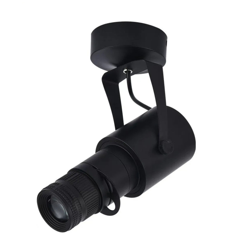 Black aluminium LED surface spotlight with 20W warm white light for commercial atmosphere lighting