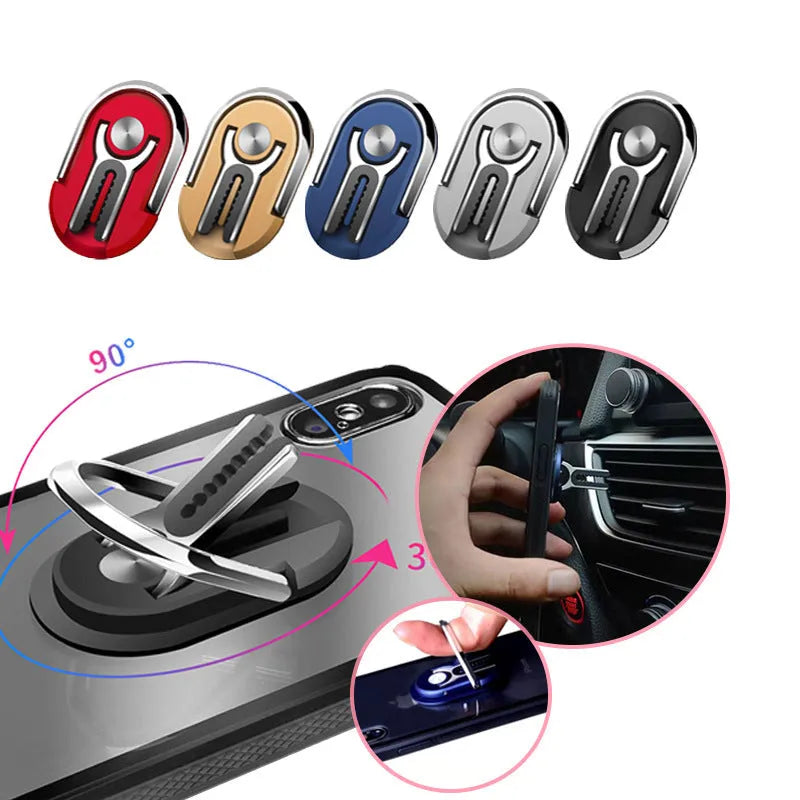 Universal car phone bracket with 360-degree rotating head in multiple colour options