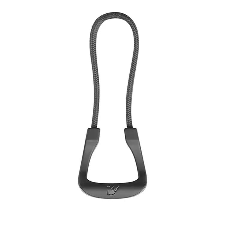 Polyester drawstring ring pull tail rope 2.8x7.5 cm in black