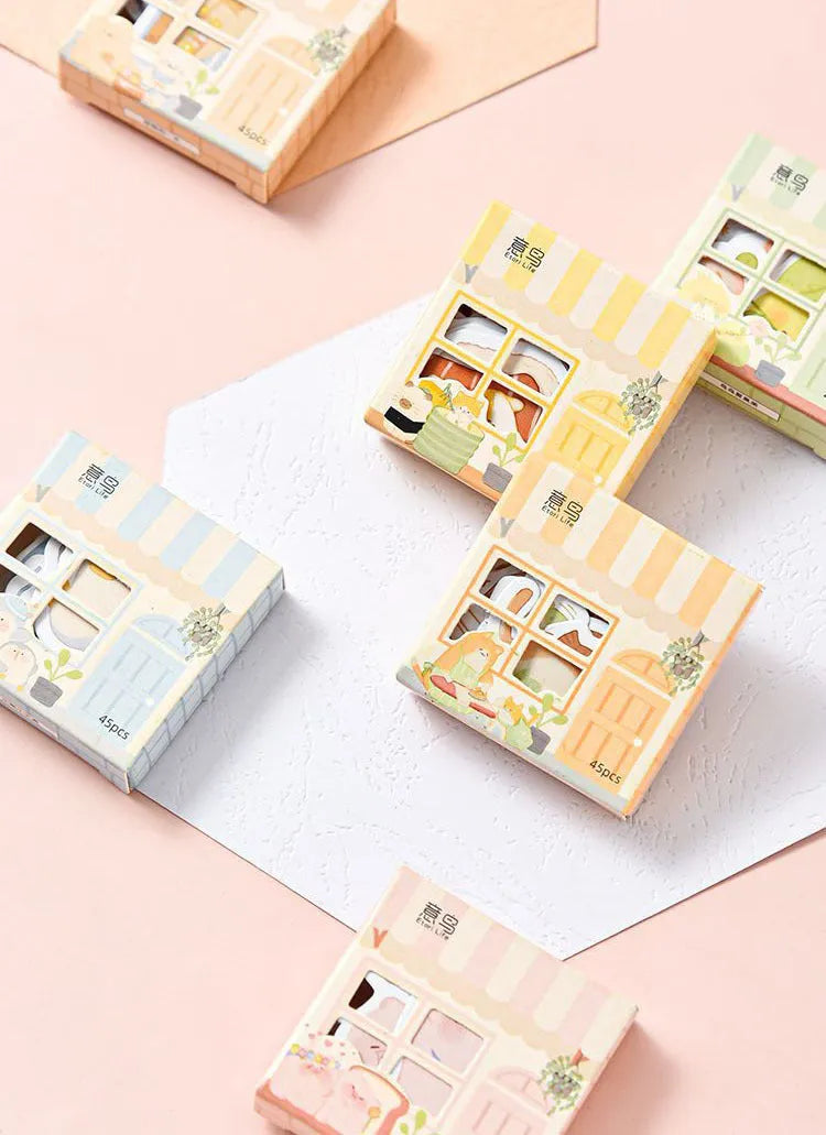 Paper account stickers with penguin designs measuring 20-50mm wide for journal decorating