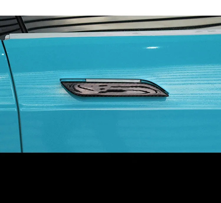 Carbon fibre door handle protection patches for Tesla Model S with matte finish