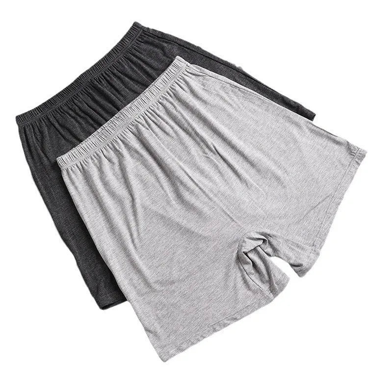 Men's solid colour high-waist boxer shorts in modal fabric on a grey background.
