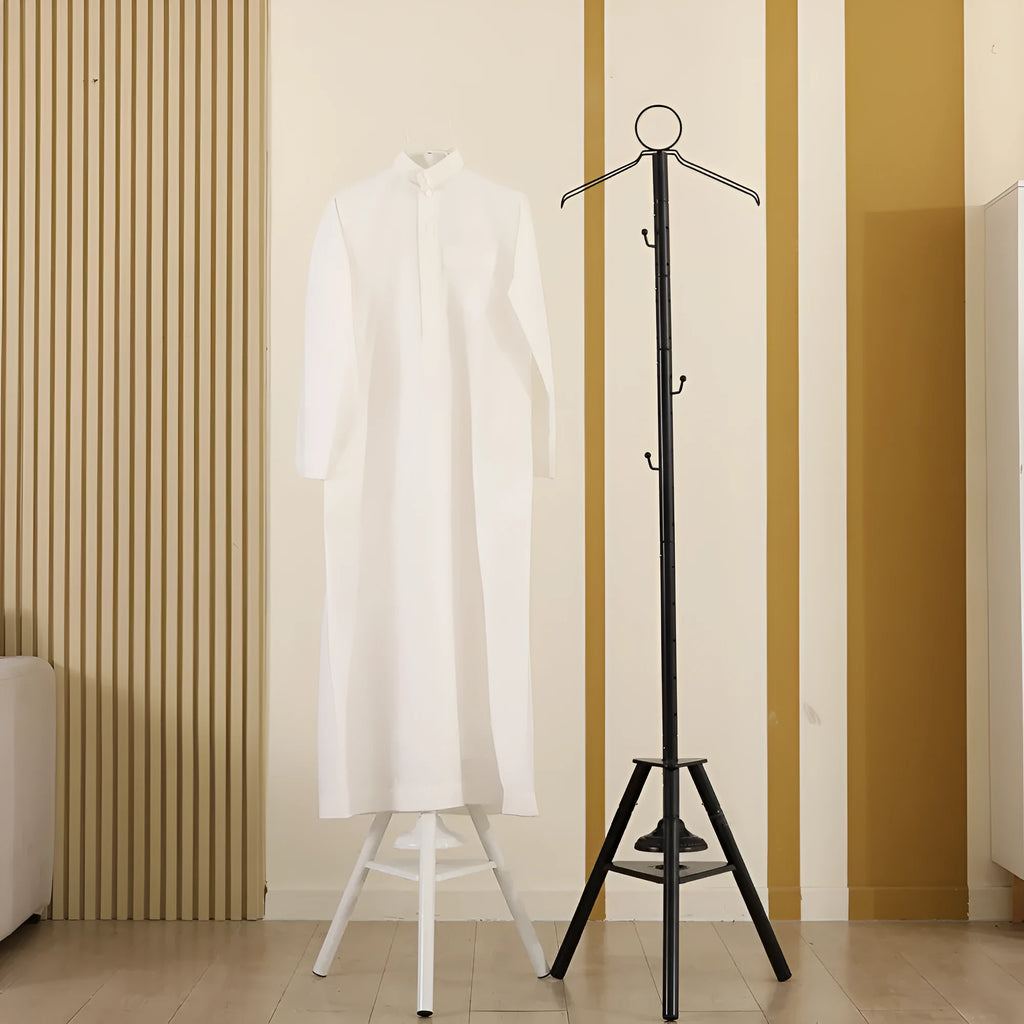 Iron clothes rack 45x45x180cm ethnic style drying storage rack in Black or White