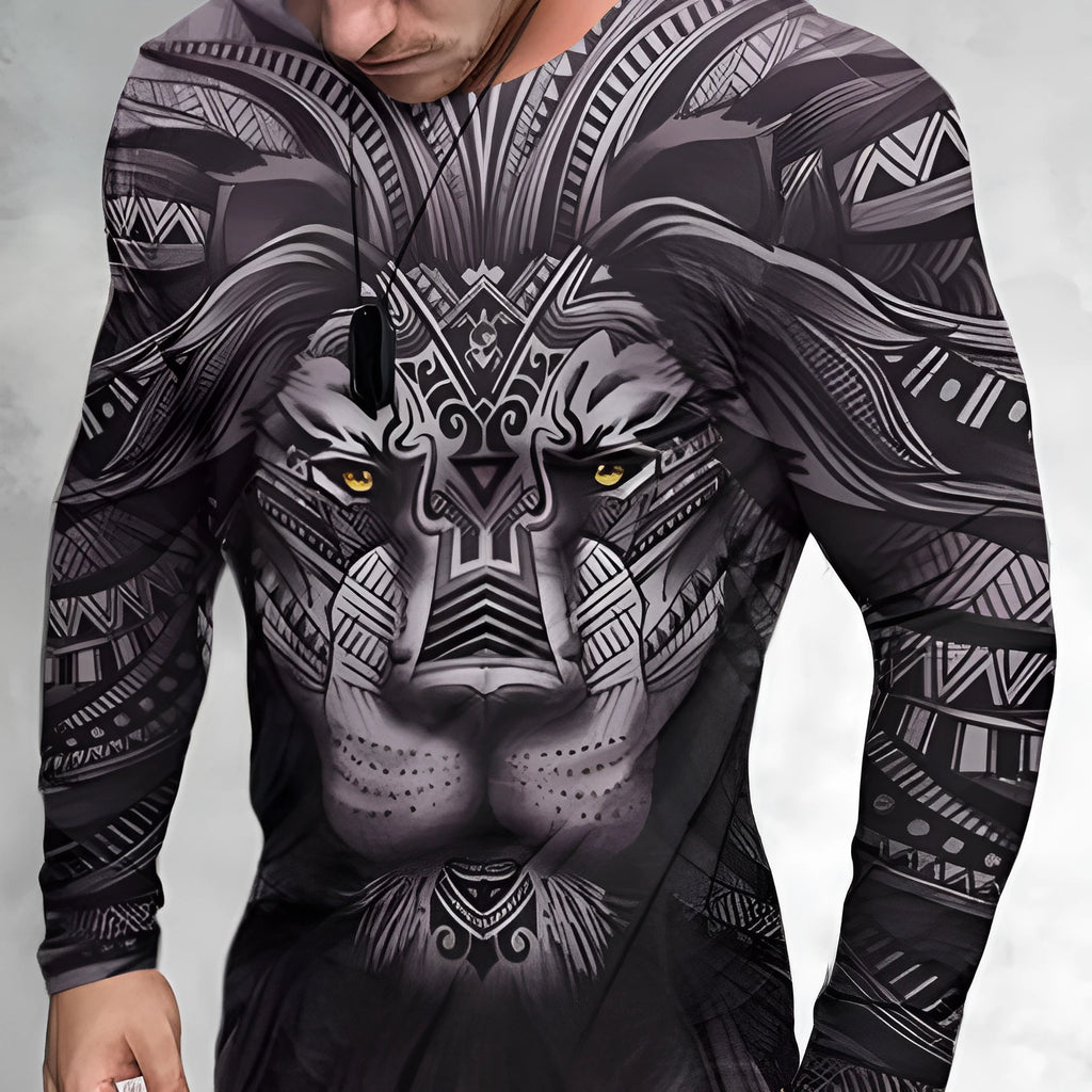 Men's 3D print graphic t-shirt, crew neck, slim fit, polyester, sizes S to 6XL