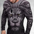 Men's 3D print graphic t-shirt, crew neck, slim fit, polyester, sizes S to 6XL