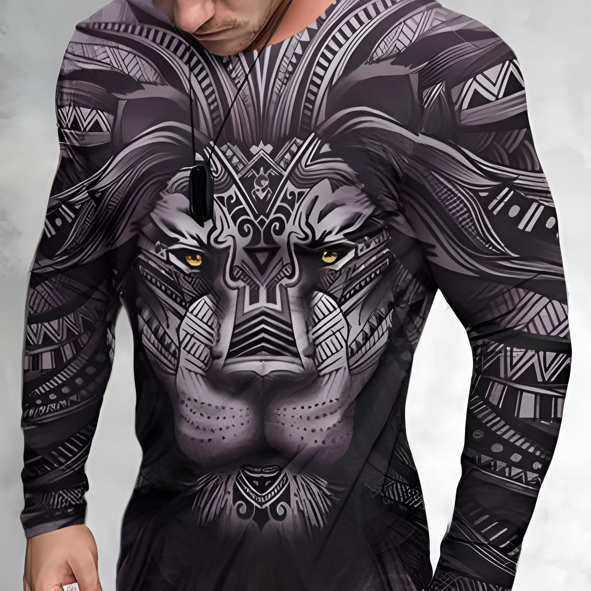 Men's 3D print graphic t-shirt, crew neck, slim fit, polyester, sizes S to 6XL