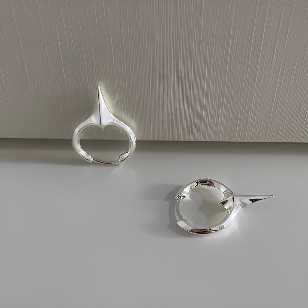 Women's geometric star ear clips with copper white gold electroplated finish and personality temperament design