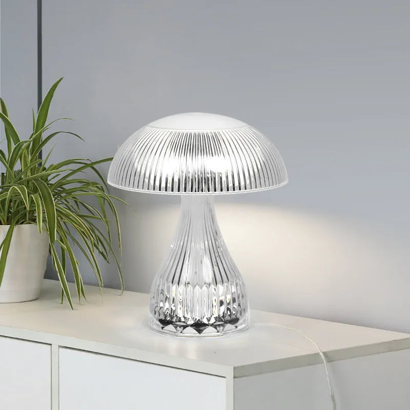 White acrylic USB rechargeable night lamp with touch control and three colour settings