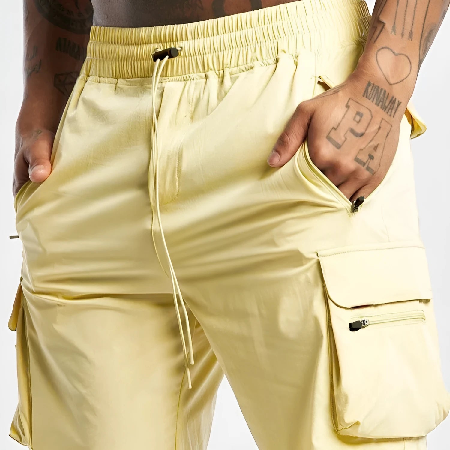 Men's black quick-dry sports shorts with elastic waistband for fitness and running.