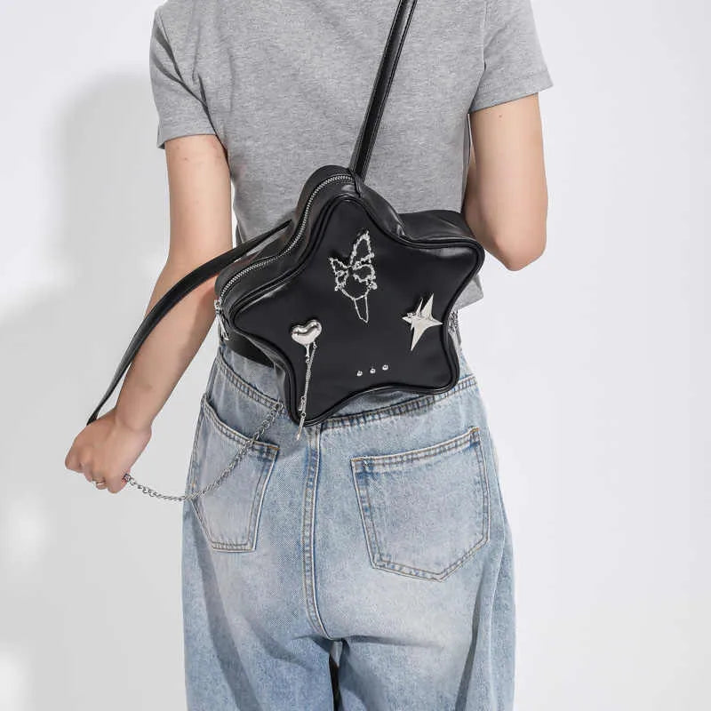 Soft black PU leather women's shoulder bag worn cross-body and as a mini backpack