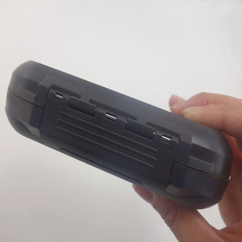 Black waterproof double-sided fly box with foam inserts and silicone sealing ring, 135x80x30mm