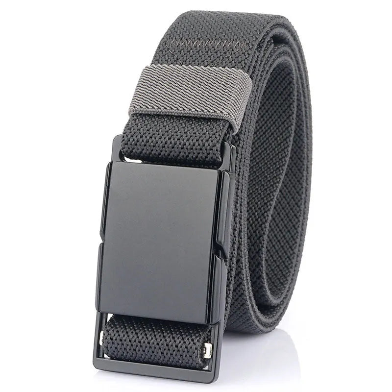 Casual polyester belt with alloy magnetic buckle in multiple colours for jeans and trousers