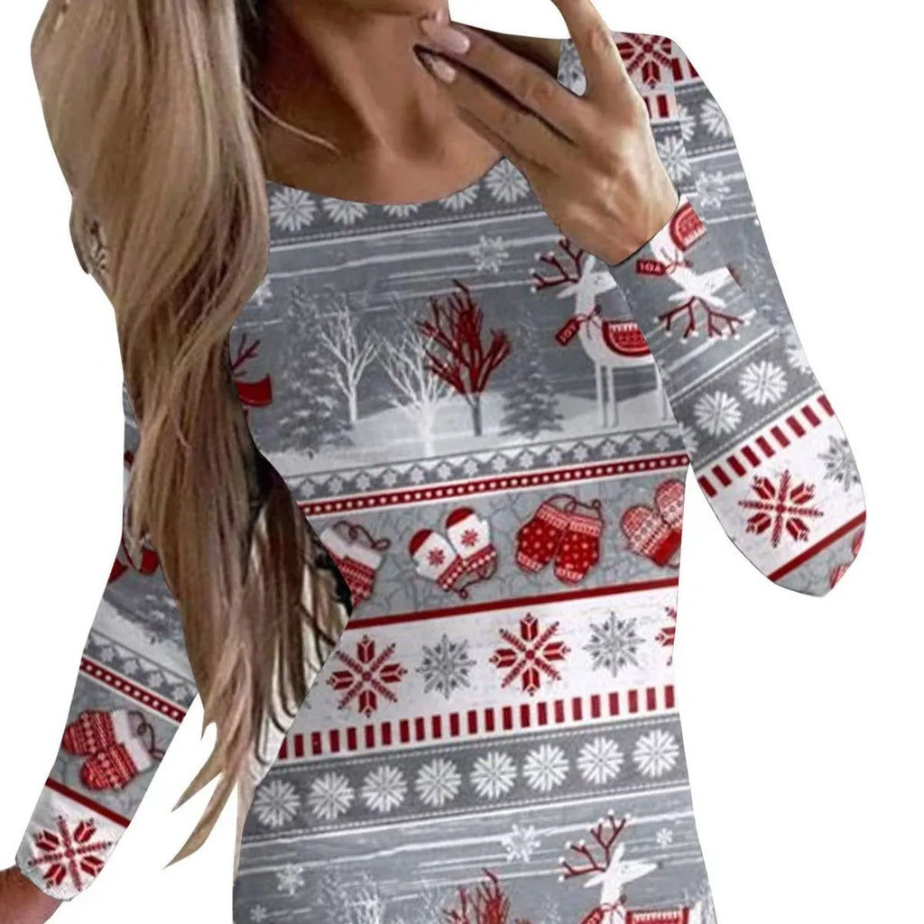 Women's long sleeve tight hip skirt dress with floral animal print in ten colour options