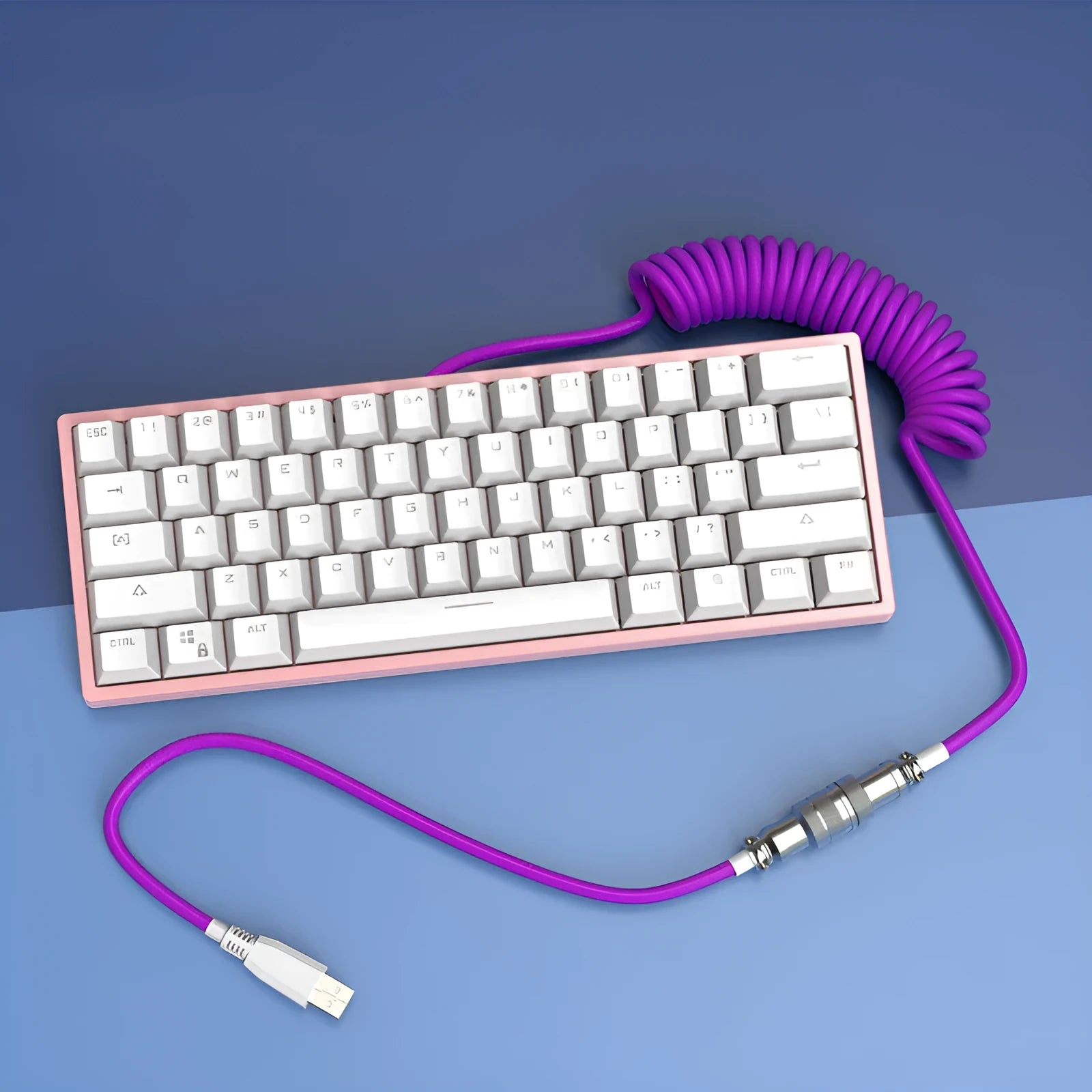 Type-C detachable mechanical keyboard cable in various colours with 2 metre length