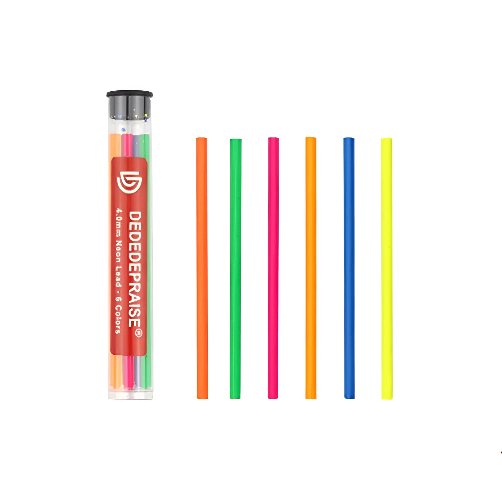4.0mm mechanical drawing pencil with coloured leads in six colours including blue, green, yellow, and orange