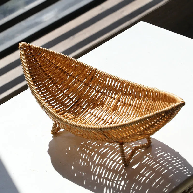 Plastic fruit plate decoration knitted basket dim sum rack on desktop