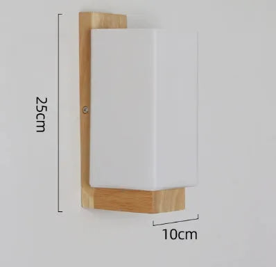 Creative Japanese bedside solid wood wall lamp in style 5024 with 12W bulb