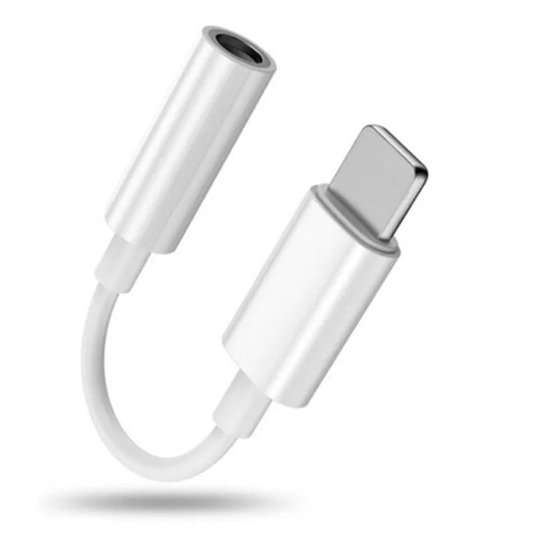 White Lightning to 3.5mm headphone adapter cable for iPhone compatibility
