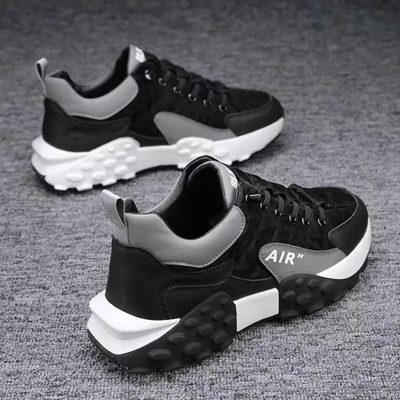 Men's breathable running sports shoes with non-slip rubber and EVA sole and cross straps