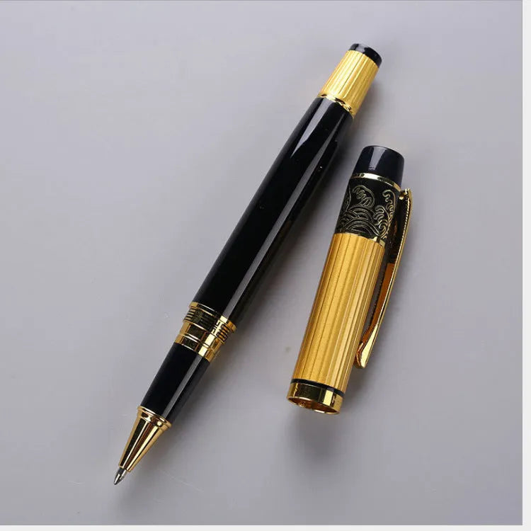 Black patterned orb metal fountain pen with iridium nib and 901 specification.