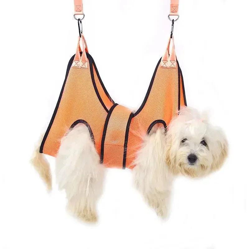 Cat grooming restraint bag hanging hammock in three sizes for nail trimming and bathing