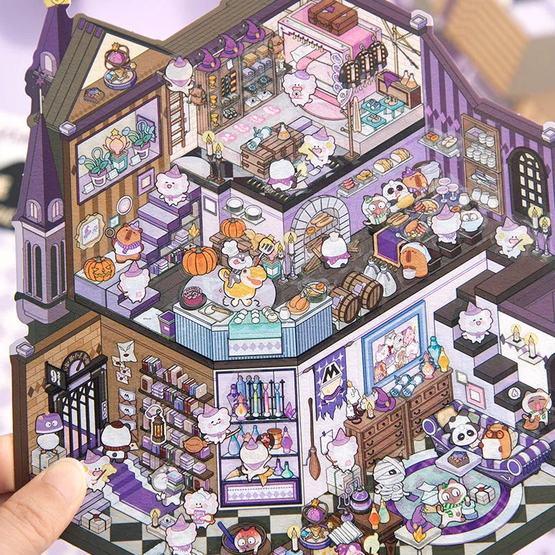 Oversized 3D landscape wall sticker in Sweetheart Room design showing a paper craft sticker with depth effect