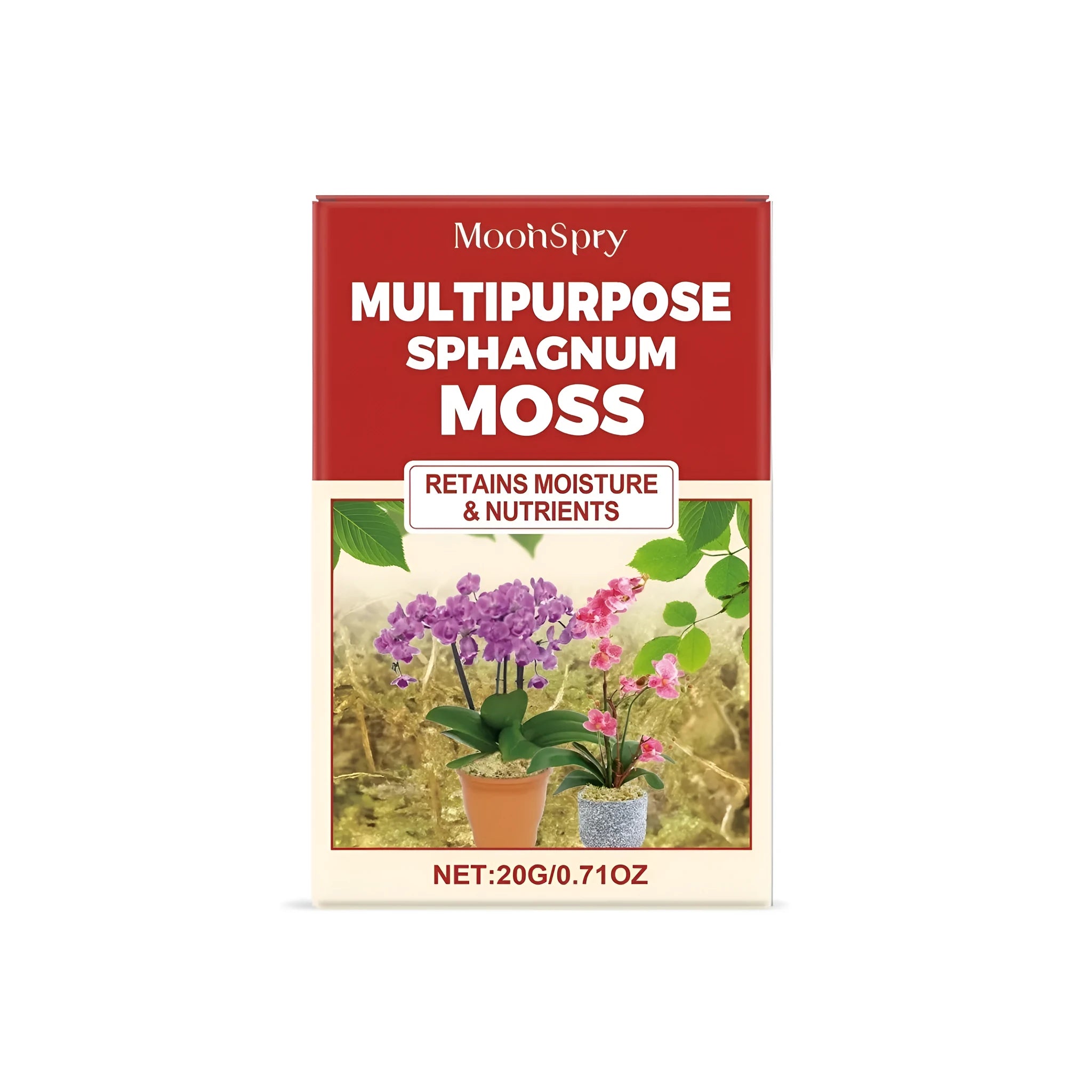 20g pack of natural sphagnum moss gardening substrate for moisture retention and plant propagation