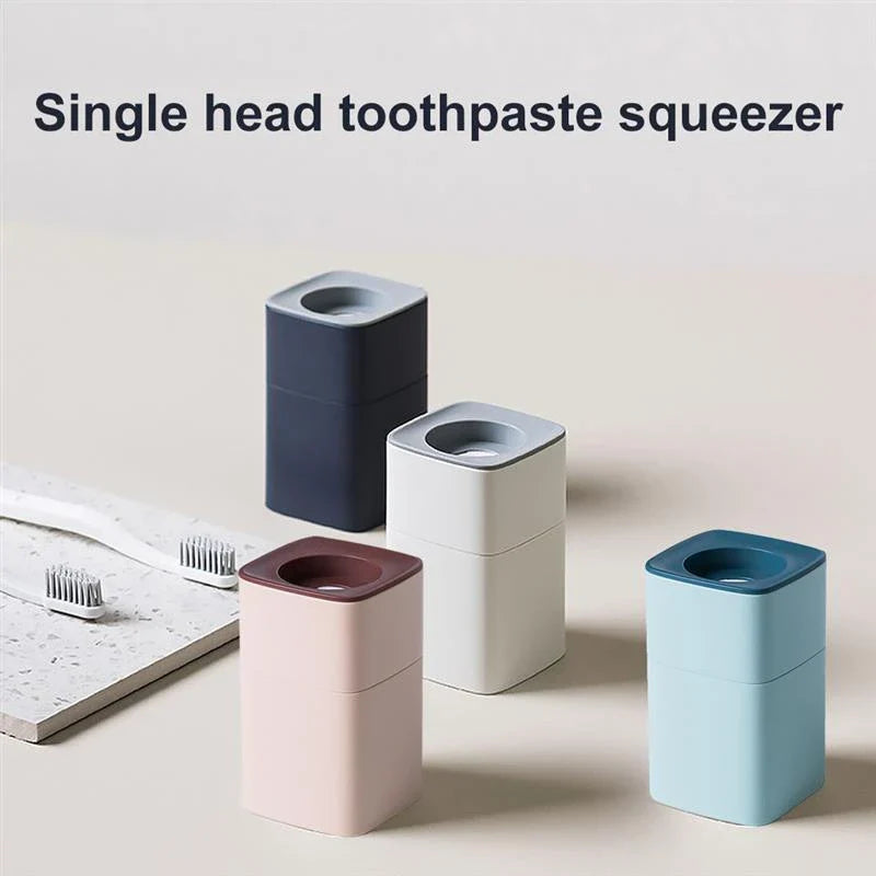 Wall-mounted automatic toothpaste dispenser with self-adhesive, dustproof design for convenient, mess-free oral care