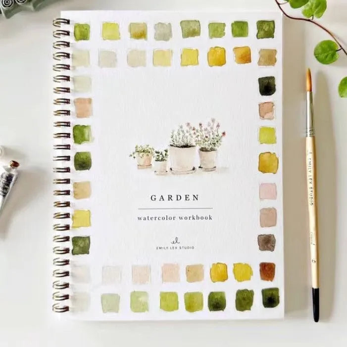 Portable household natural pigment paint box with twelve colour palette in fashionable style