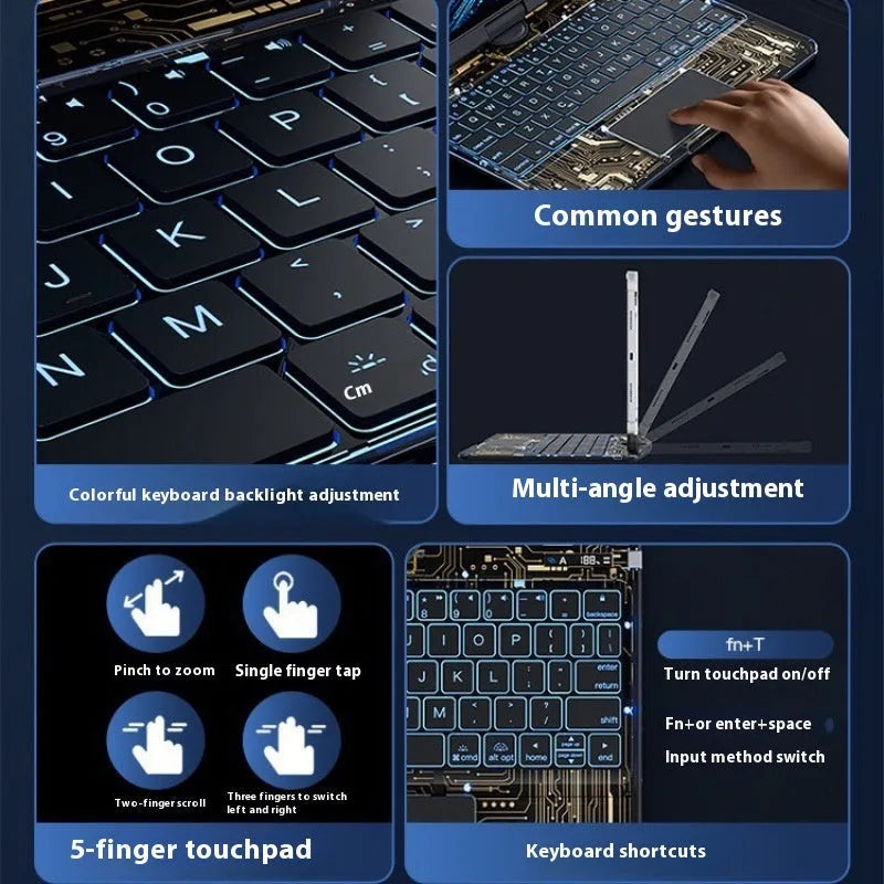 Transparent rotating keyboard protective case for Apple iPad Air 5 tablet in multiple colour options