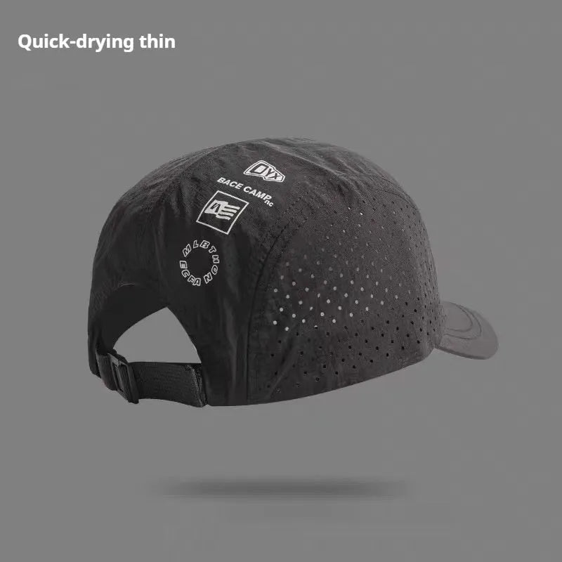 Men's adjustable dome crown baseball cap in breathable mesh fabric, shown in purple colour.