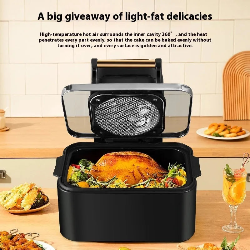 Smart Loop Air Fryer Flip Electric Oven 12L 1700W in black, white, or gray with three-dimensional surround heating.