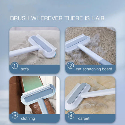 Versatile 4-in-1 multi-functional hair removal brush for cleaning window screens, removing pet hair, and tackling various household tasks