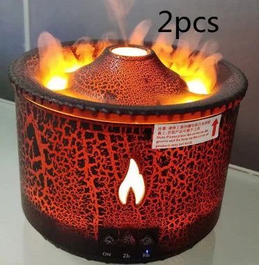 Ultrasonic Aromatherapy Diffuser with mesmerizing flame and jellyfish-inspired light effects, providing customizable relaxation and ambiance