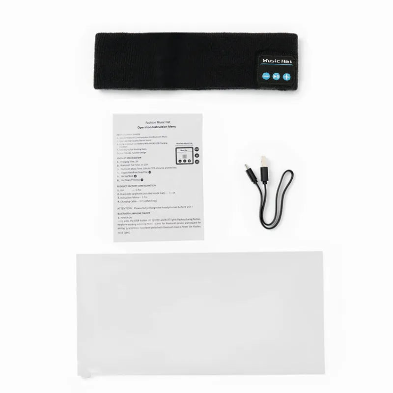 Bluetooth 5.4 eye mask sports scarf headband in black dark gray or gray white colours