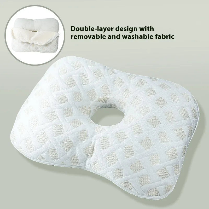 Beauty salon single hole ear pillow in New Chinese style with a detachable cover.