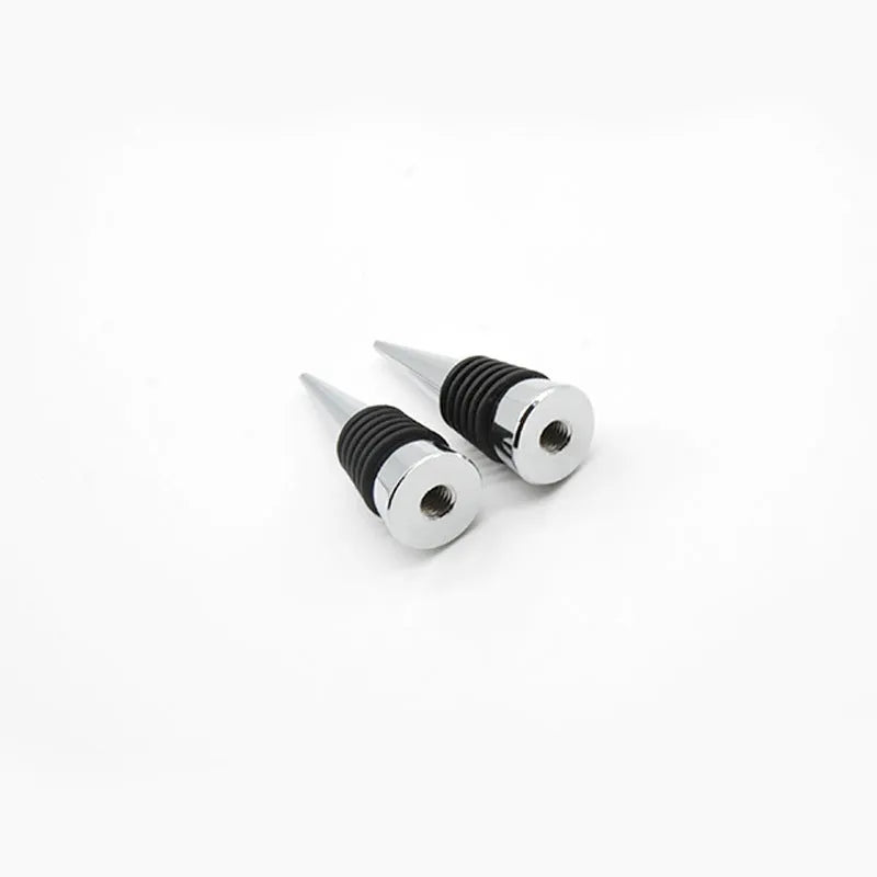 Silver zinc alloy threaded stopper for red wine bottle bases with M8 and M10 compatibility