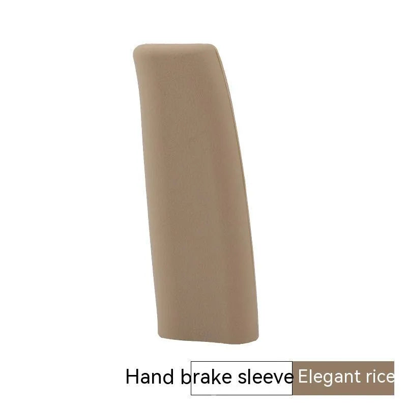 Universal 12 cm silicone handbrake sleeve in five colours: black, gray, beige, red, and blue.