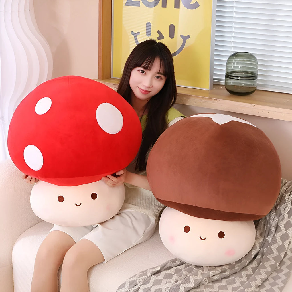 Children's mushroom doll pillow with PP cotton filling, 23cm height, Fragrant Mushroom colour