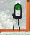 BH1912020 digital temperature and humidity controller with LCD display on a white background.