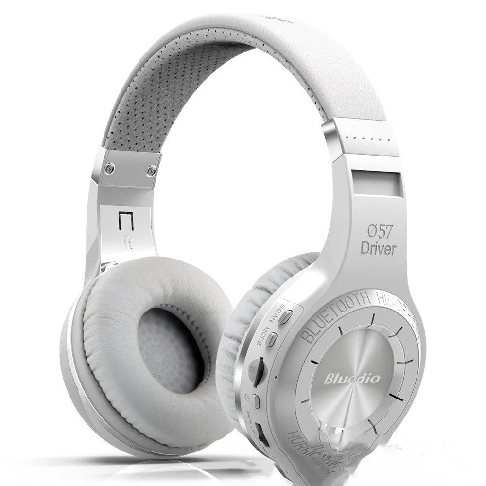 Hurricane series Bluetooth headset in black, stereo head-mounted wireless headphones with power display