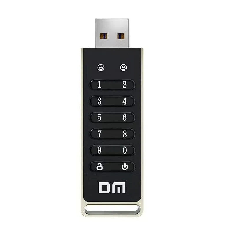 Metal 64GB USB 3.0 flash drive with fingerprint encryption and digital button security