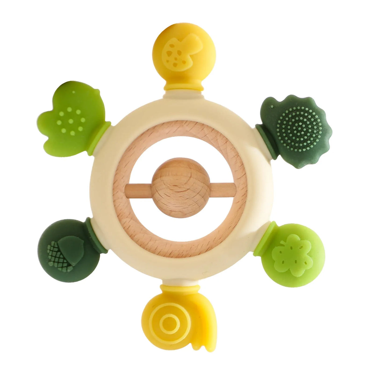 Baby's molars silicone yaoyaole teether rattle toy in pink, edible material for hand sucking prevention