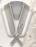 Electric neck shoulder massager with heating hot compress function in PU leather, 48W 220V