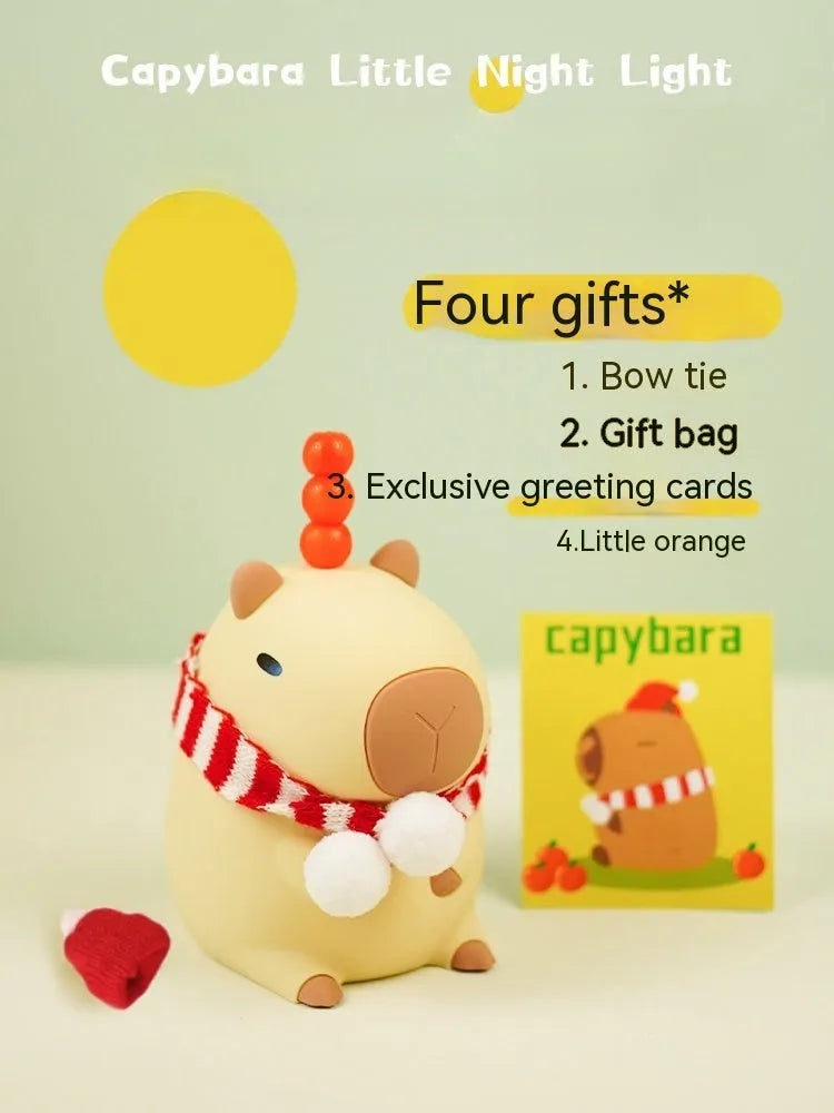 Capybara silicone night lamp with LED light and USB charging cable