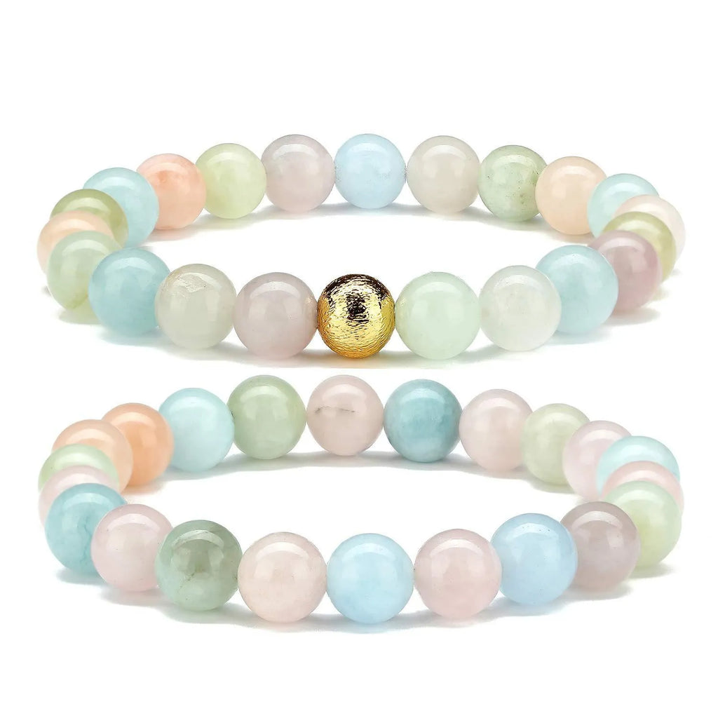 8mm natural stone beads bracelet in geometric design with genuine agate material